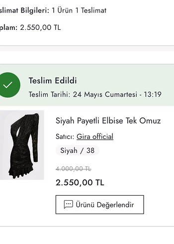 38 Beden Gira Parlak Siyah Mini Abiye Elbise