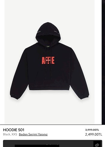 Siyah Kapüşonlu Baskılı Kadın Sweatshirt