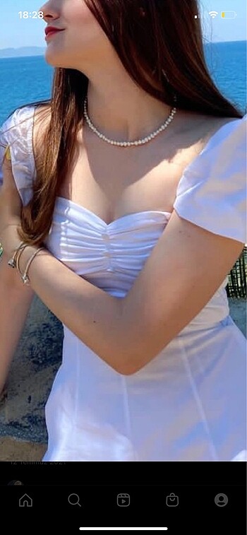 bershka beyaz poplin elbise