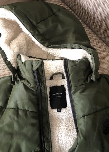 Erkek Çocuk Haki Kapüşonlu Sıcak Mont - Görsel 4