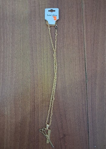 Diğer Altın Renk Uzun Zincirli Makas ve Tarak Kolye