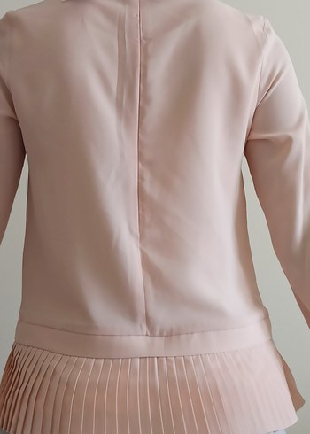 Toz pembe Piliseli Bluz - Görsel 2