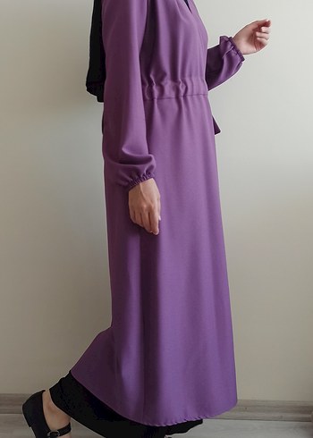 Mor Uzun Kap Tunik Notch Yaka - Görsel 3