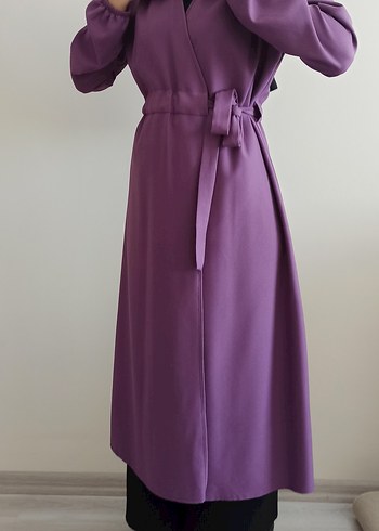 Mor Uzun Kap Tunik Notch Yaka - Görsel 2