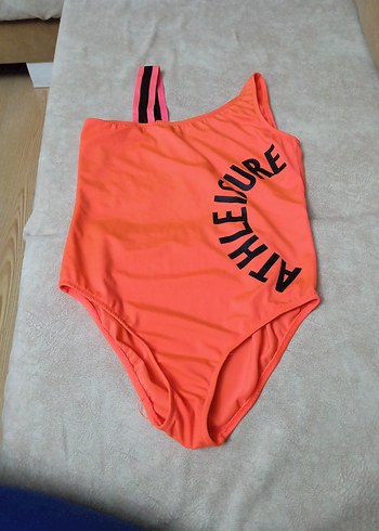 Turuncu Atletik Kız Mayo Tek Omuzlu