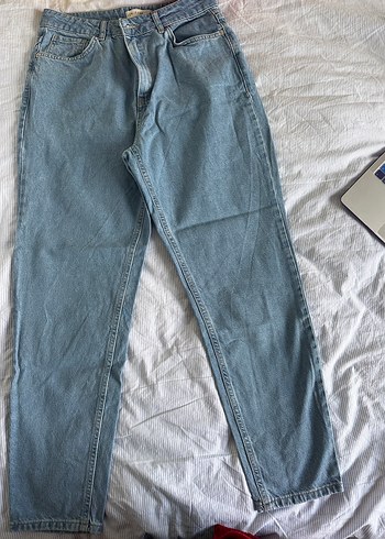 LC Waikiki Düğmeli Mavi Kadın Kot Pantolon