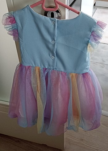 Zara Kız Çocuk Unicorn Desenli Renkli Elbise