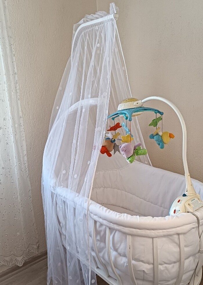 Sallanan bebek beşiği, bebek yatak, sepet beşik  - Görsel 3