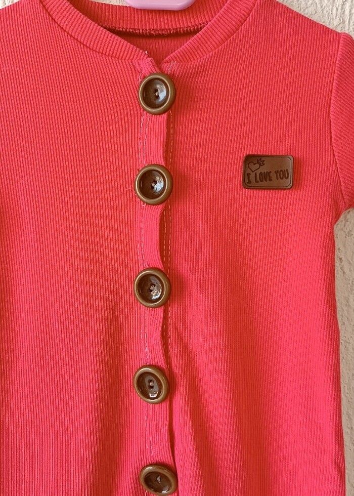 Fuşya düğmeli kiz bebek tulumu  - Görsel 3