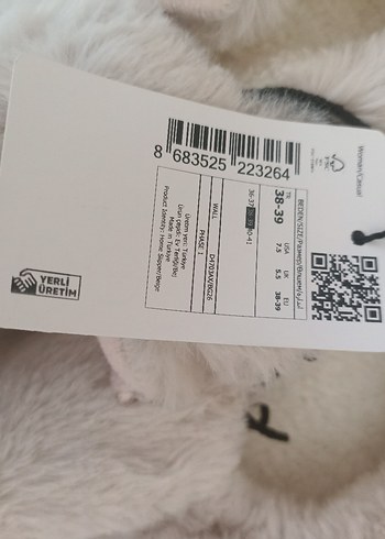 Beyaz Peluş Kız Çocuk Ev Terliği - Görsel 6