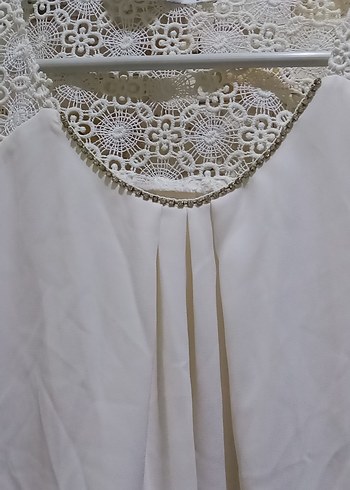 Ekolo Beyaz Dantel detaylı buluz - Görsel 5