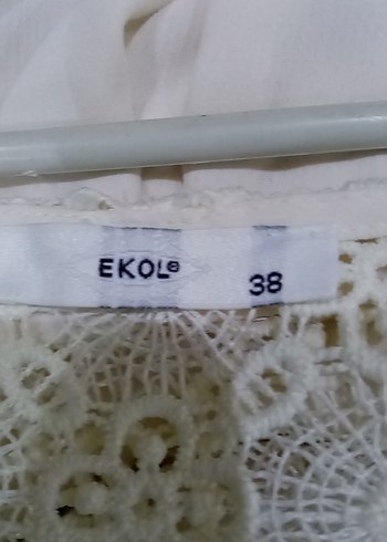 Ekolo Beyaz Dantel detaylı buluz - Görsel 2