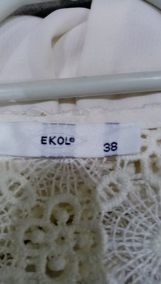 Ekolo Beyaz Dantel detaylı buluz - Görsel 2