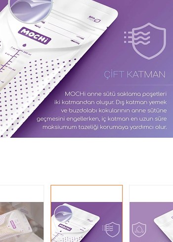 MOCHi Beyaz Süt Saklama Poşeti 200 ml - Görsel 6