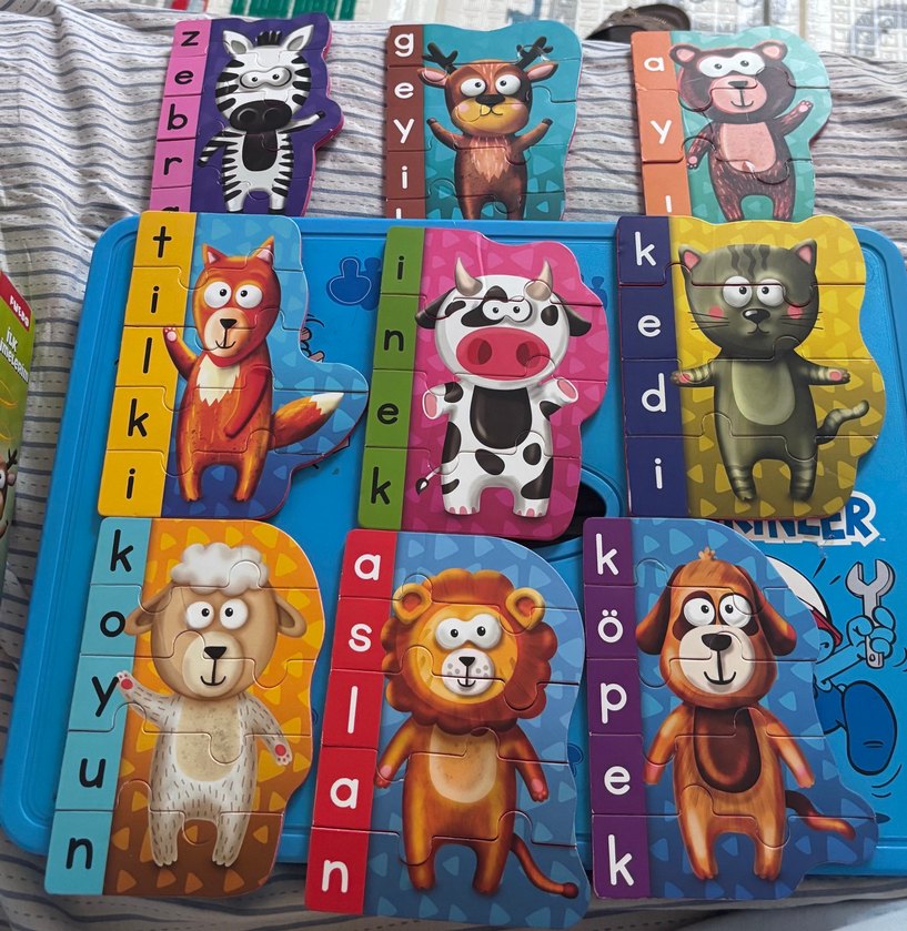 Puedo İlk Kelimelerim Hayvanlar Puzzle - Görsel 2