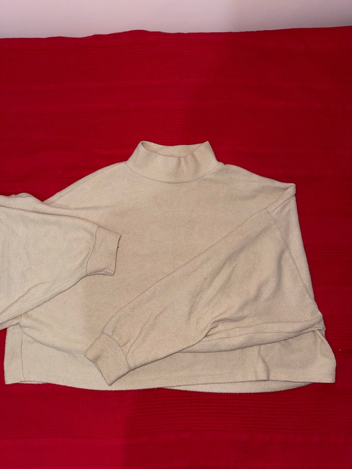 Bej Kadın Yumuşak Kumaşlı Yarım Balıkçı Kazak - Görsel 2