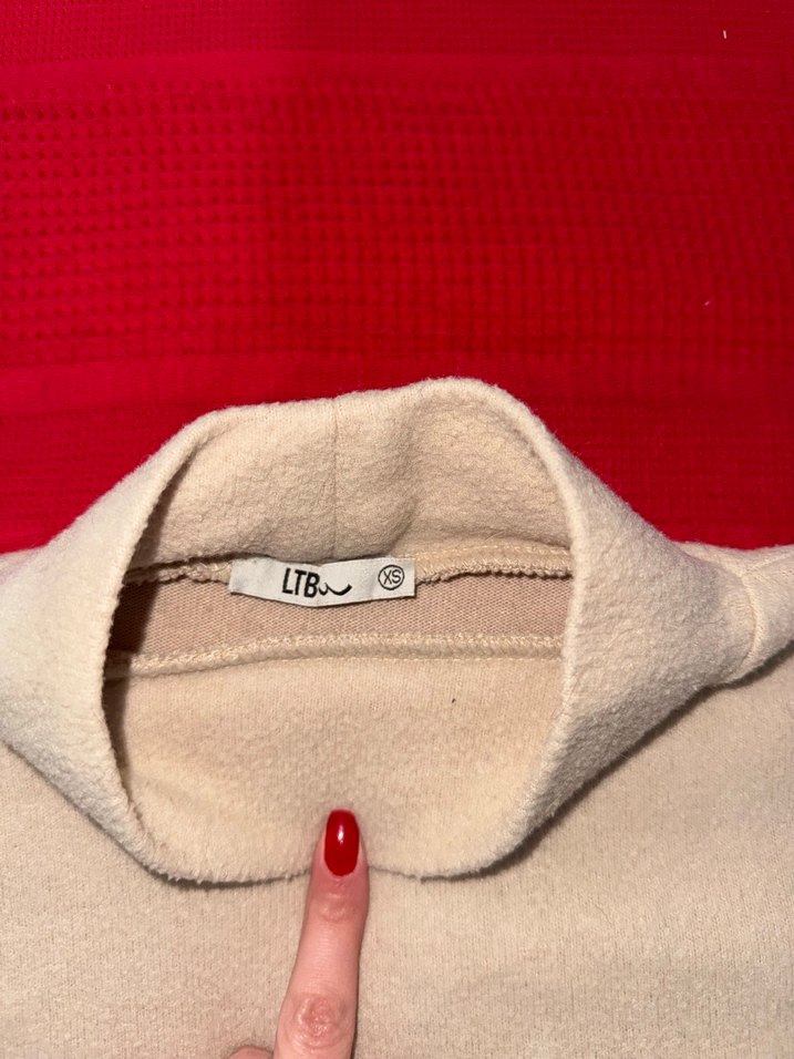 Bej Kadın Yumuşak Kumaşlı Yarım Balıkçı Kazak - Görsel 3