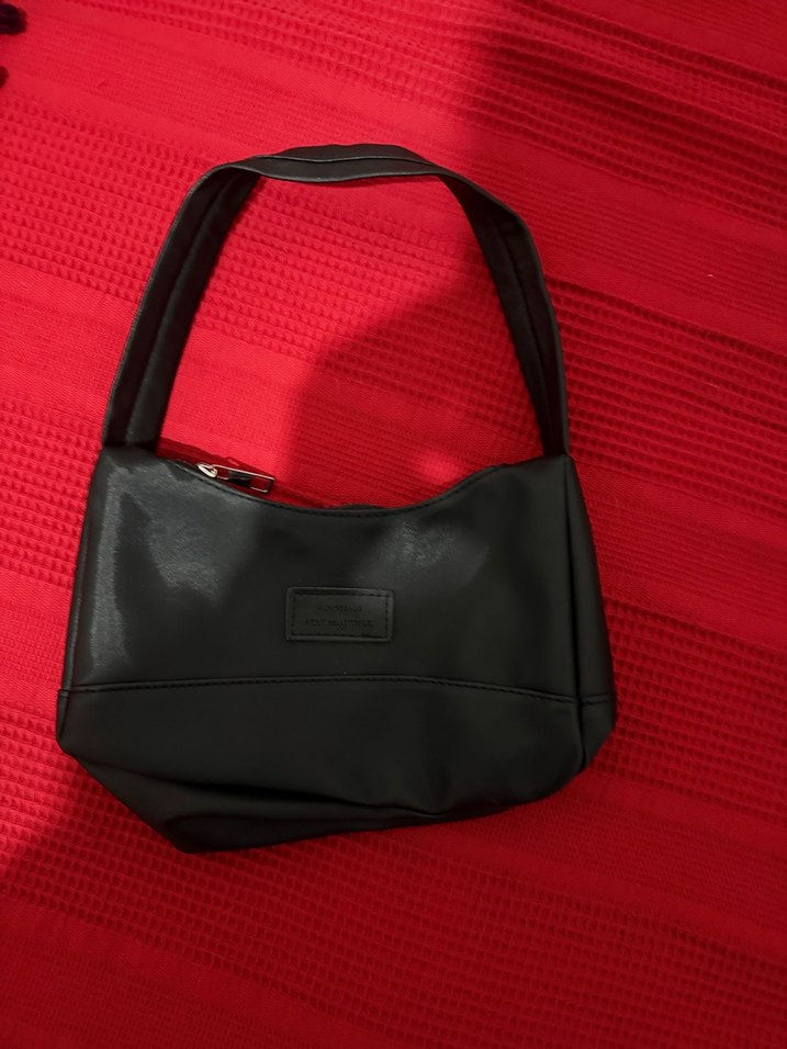 Siyah Deri Fermuarlı Kadın Çanta - Görsel 3