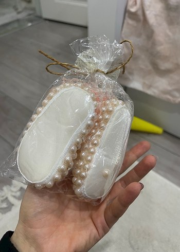 İnci İşlemeli Pembe Bohem bebek ayakkabısı - Görsel 2