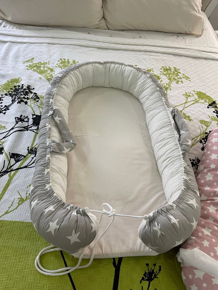 Gri Yıldız Desenli Babynest - Görsel 2