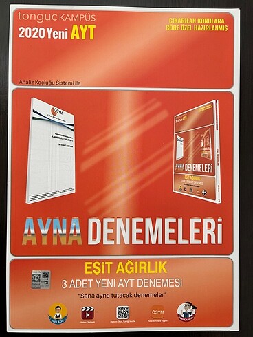 Tonguç EŞİT AĞIRLIK Denemeleri