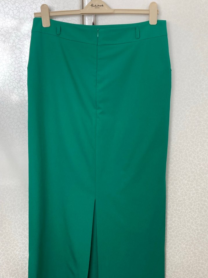 Yeşil Drapeli Uzun Kadın Etek - Görsel 3