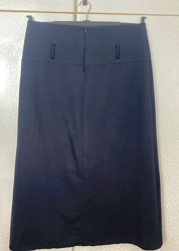 Düğmeli Lacivert  Kadın Etek - Görsel 3