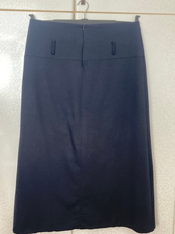 Düğmeli Lacivert  Kadın Etek - Görsel 3