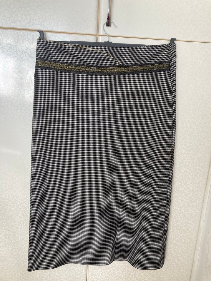 Gri Kareli Etek - Görsel 2