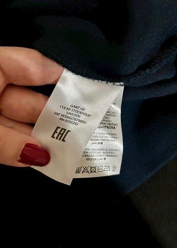 Gant Lacivert Fermuarlı Yarım Boğazlı Erkek Sweatshirt