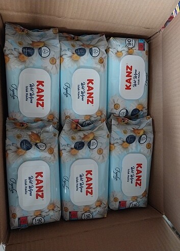 Kanz ıslak mendil 90 li. Koli içi 24 lu