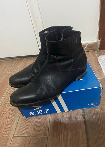 Siyah Deri Tokalı Erkek Biker Botları - Görsel 2