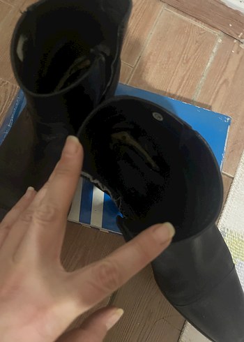 Siyah Deri Tokalı Erkek Biker Botları - Görsel 5