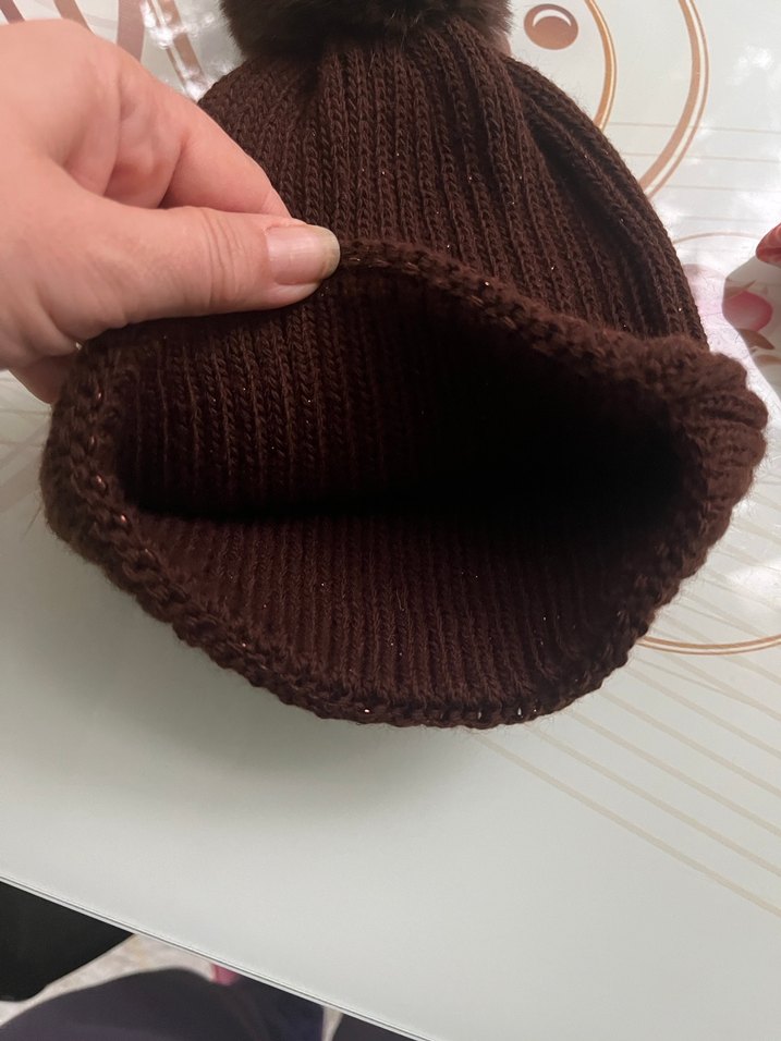 Kahverengi Örgü Kadın Bere - Görsel 5