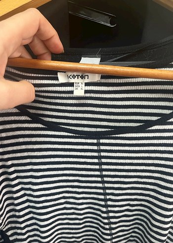 Çizgili Siyah Uzun Kollu bluz - Görsel 2