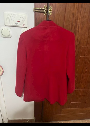 Kadın Kırmızı  Düğmeli Blazer kaban - Görsel 6