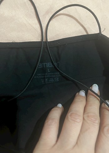 Kadın Siyah İnce Askılı Düz crop atlet - Görsel 4