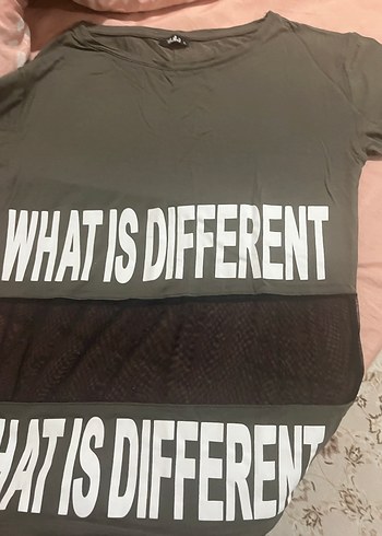 Siyah Baskılı Midi Tişört - Görsel 7