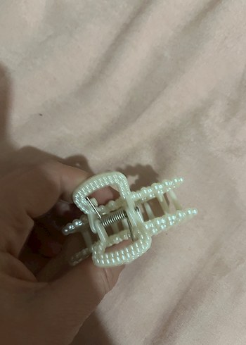 İnci Boncuklu Beyaz Saç Tokası - Görsel 3