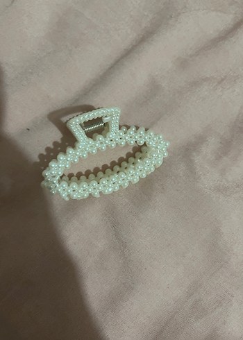 İnci Boncuklu Beyaz Saç Tokası - Görsel 2