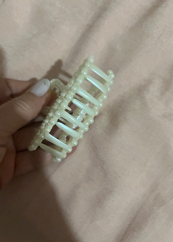 İnci Boncuklu Beyaz Saç Tokası - Görsel 5