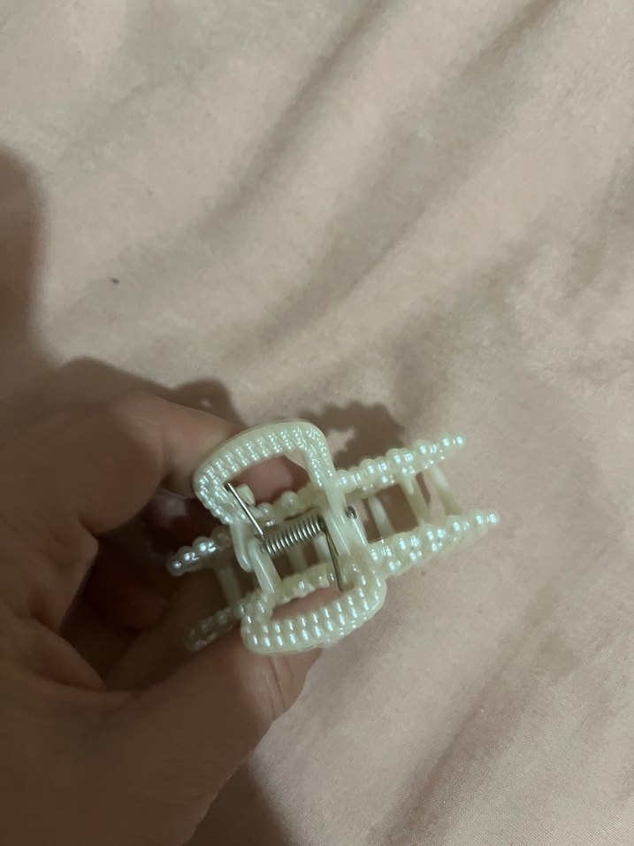 İnci Boncuklu Beyaz Saç Tokası - Görsel 3