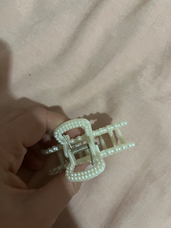 İnci Boncuklu Beyaz Saç Tokası - Görsel 4