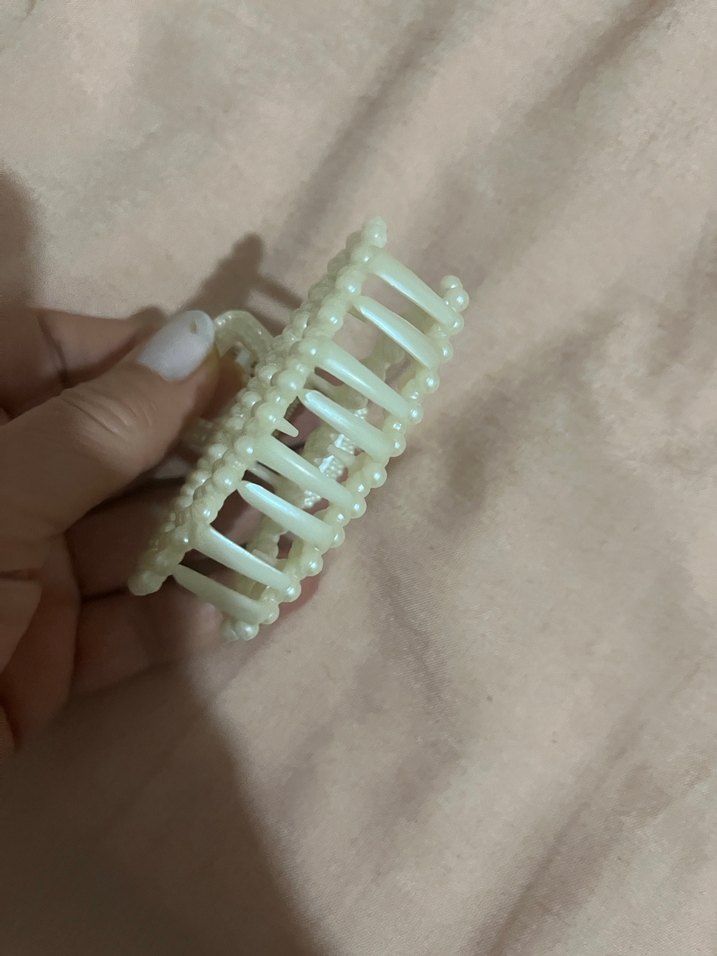 İnci Boncuklu Beyaz Saç Tokası - Görsel 5