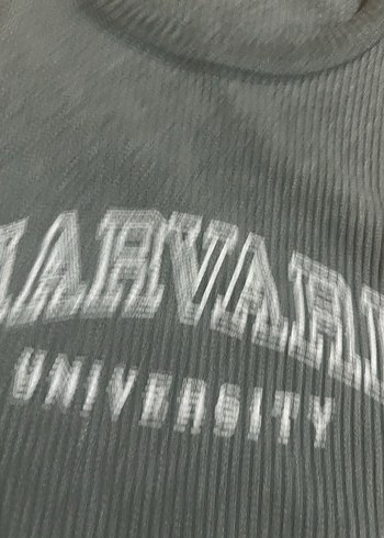 Gri Harvard Baskılı Örme Kolsuz Üst - Görsel 7