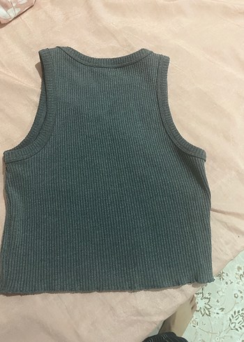 Gri Harvard Baskılı Örme Kolsuz Üst - Görsel 6