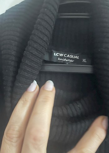 Kadın Siyah fitilli triko Uzun Kollu Yırtmaçlı Elbise - Görsel 6