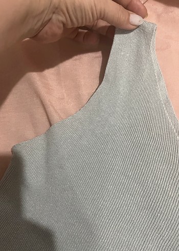 V Yaka Gri Kadın Atlet - Görsel 5