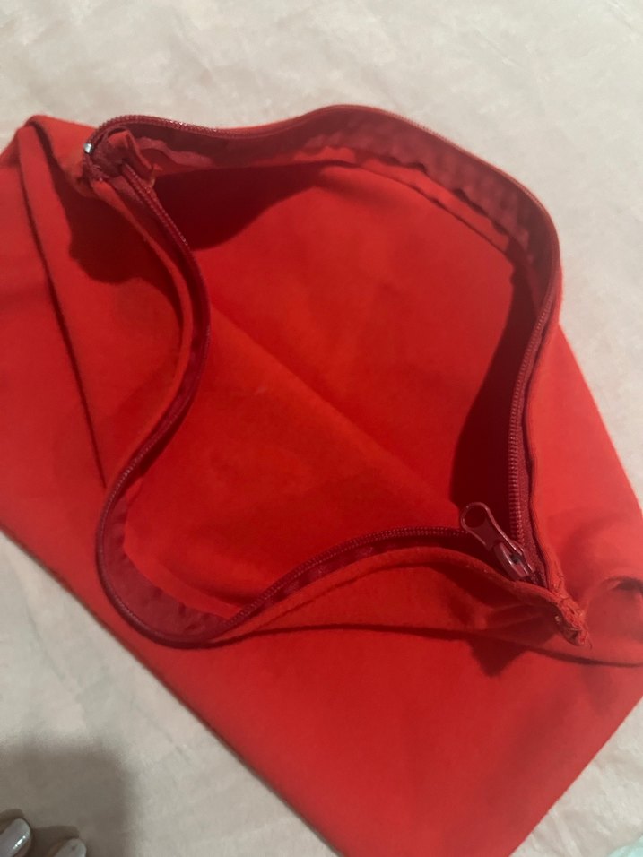 Kırmızı Fermuarlı Kadın Portföy Çanta - Görsel 4