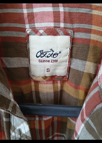 Düğmeli Bol Kesim Kahverengi Kareli Gömlek - Görsel 2